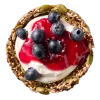 Quark with jam and blueberries